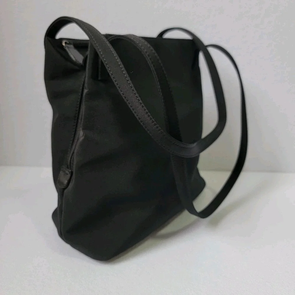 Hobo International Vintage Black Multi-Compartment Nylon Organizer Tote Bag Y2K